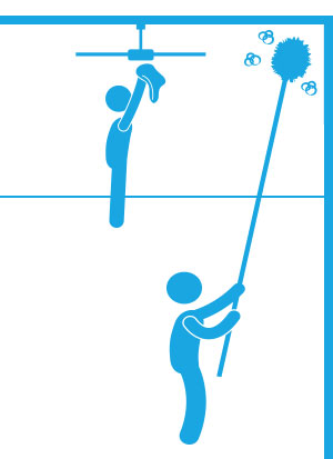 Icons nettoyage et dépoussiérage après chantier